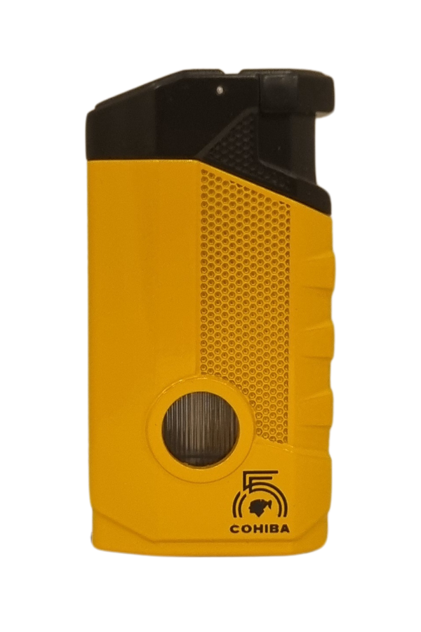 TR7757,Cohiba 55. Yıl Özel Üretim Dahili Delicili 3 Torch Pürmüz Sarı-Siyah Puro Çakmağı