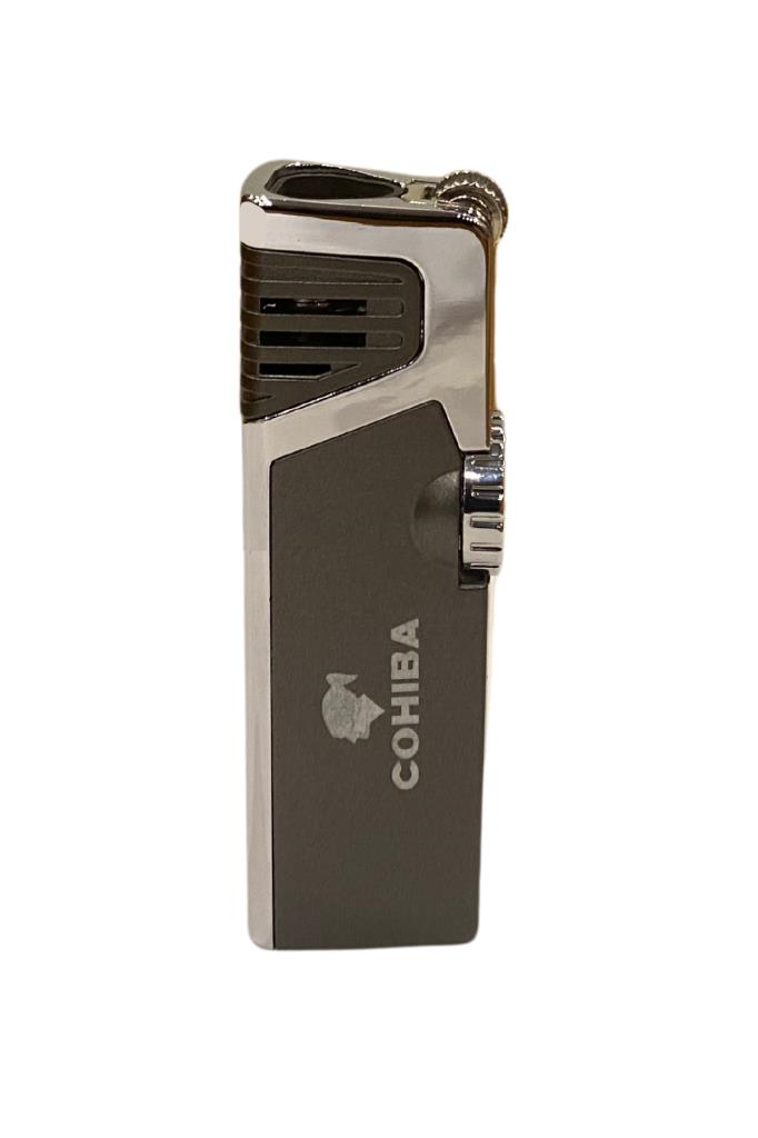 TR6692,Cohiba Gümüş-Gunmetal Dahili Delicili 3 Torch Pürmüz Puro Çakmağı