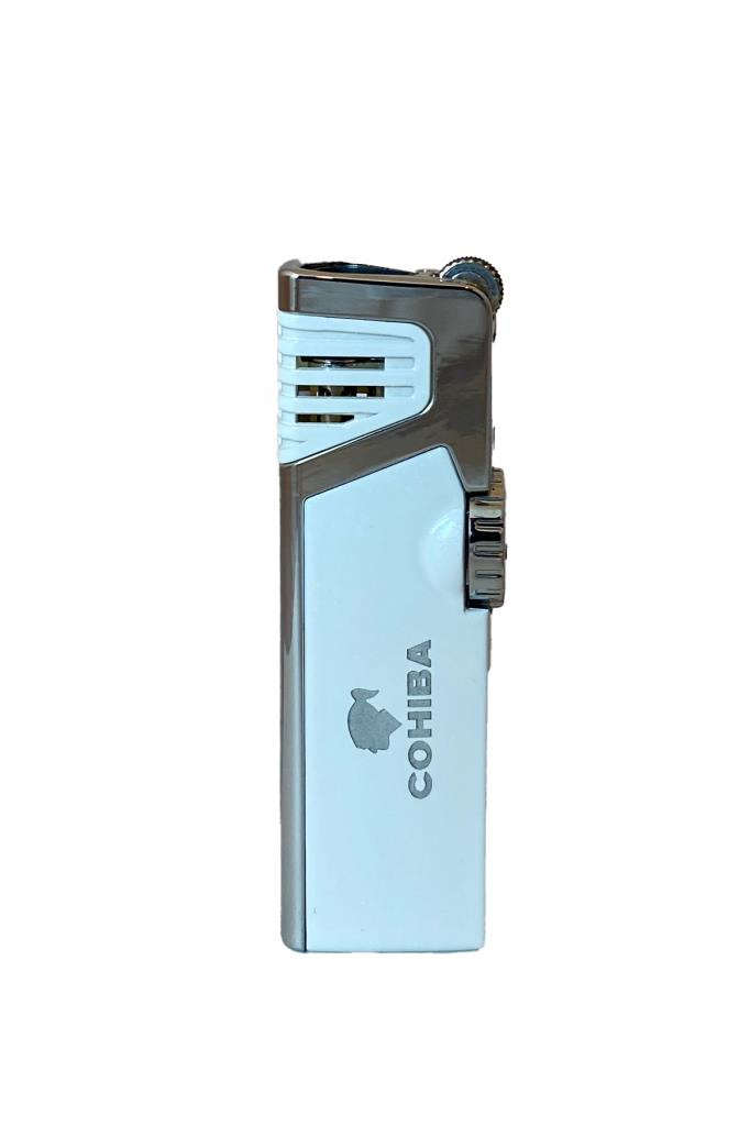 TR6672,Cohiba Gümüş-Beyaz Dahili Delicili 3 Torch Pürmüz Puro Çakmağı