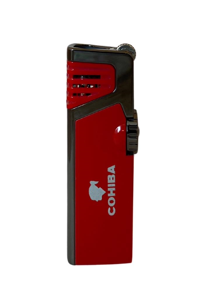 TR6673,Cohiba Gunmetal-Kırmızı Dahili Delicili 3 Torch Pürmüz Puro Çakmağı