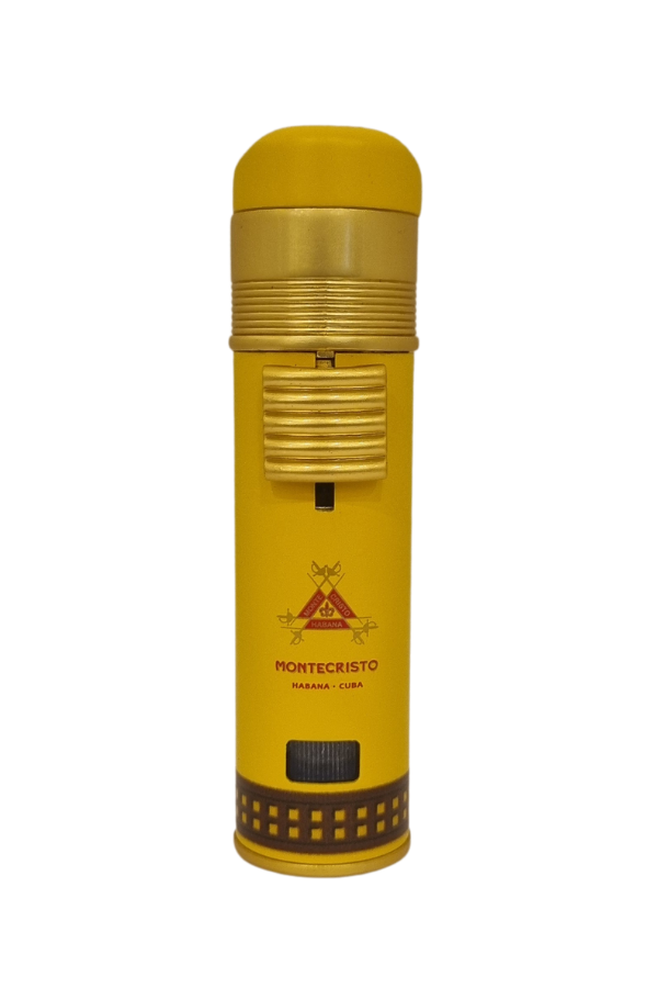 TR7761,Cohiba Monte Cristo Özel Üretim 3 Torch Pürmüz Sarı Puro Çakmağı