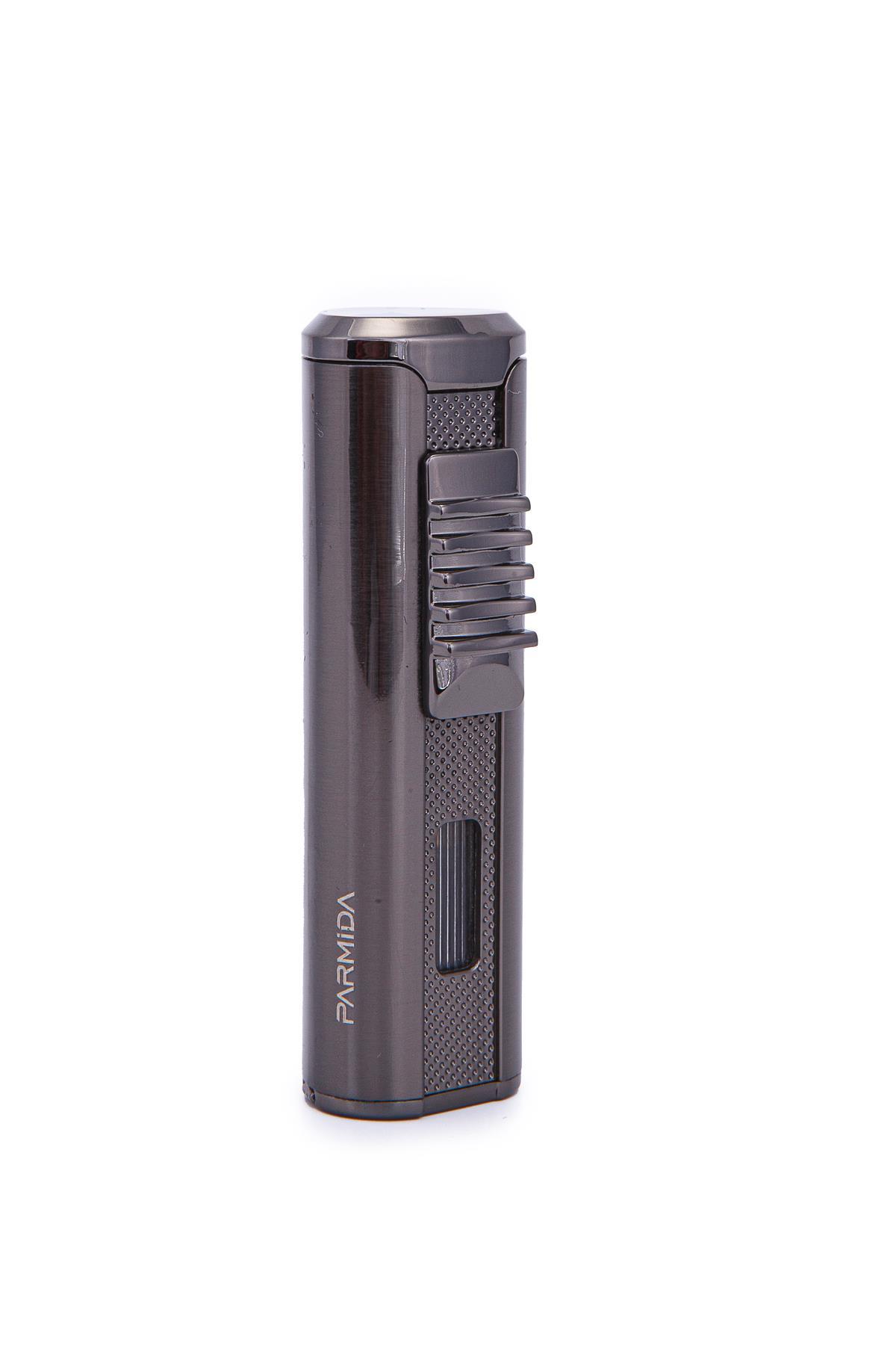 TR7196,Parmida 3 Torch Pürmüz Gunmetal Metal Puro Çakmağı