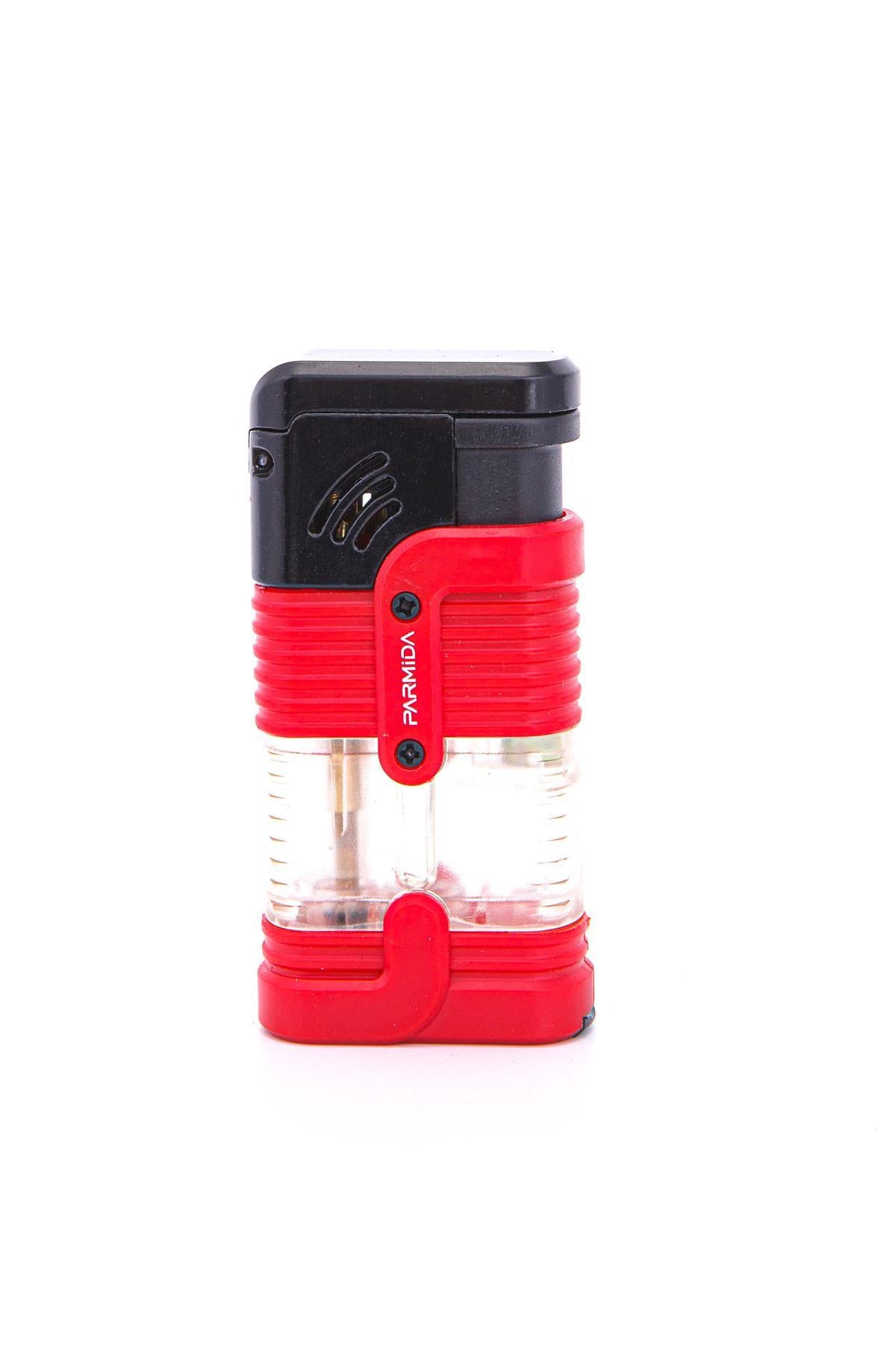 TR7261,Parmida 3 Torch Pürmüz Kırmızı-Siyah Puro Çakmağı