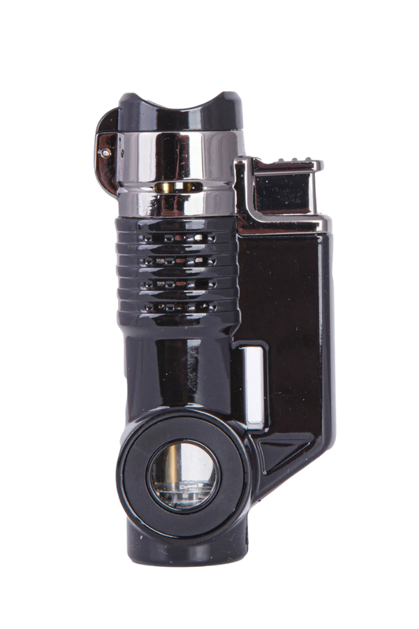 TR9152,Parmida 3 Torch Pürmüz Siyah Puro Çakmağı