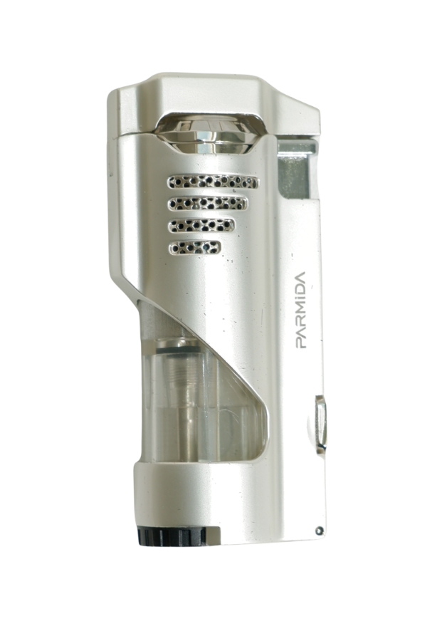 TR9477,Parmida 3 Torch Pürmüz Delicili Beyaz Metal Puro Çakmağı