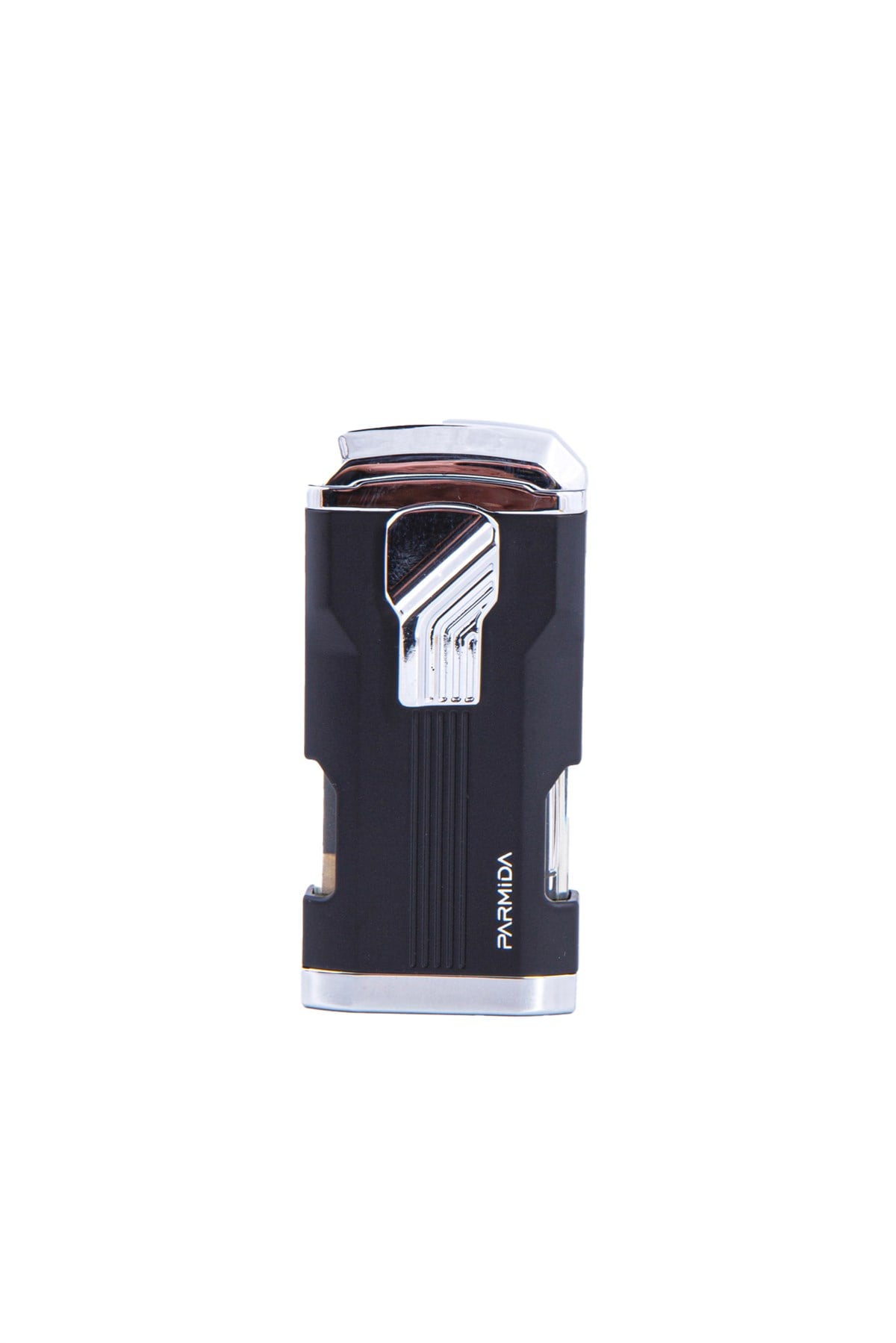 TR4654,Parmida Üç Torch Siyah-Gümüş Puro Çakmağı