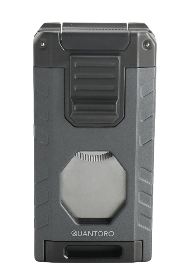 TRZ1167,Quantoro Üç Torch Pürmüz Easy S/İğneli/Delicili Kırık Gümüş Metal Puro Çakmağı