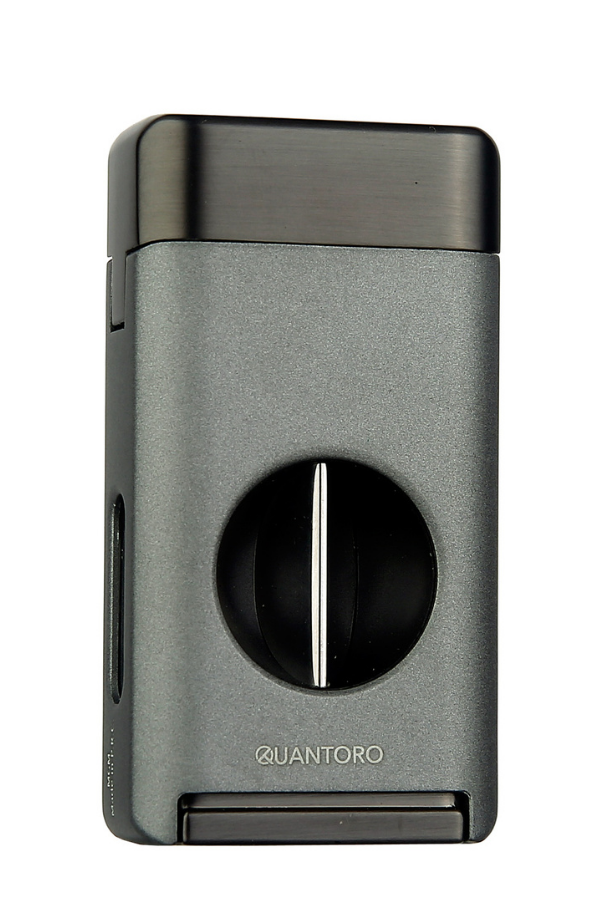 TRZ1131,Quantoro Üç Torch V Kesicili Gri Metal Puro Çakmağı