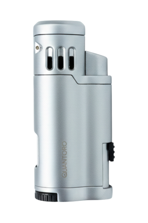 TRZ1024,Quantoro 3 Torch Pürmüz Gümüş Metal Puro Çakmağı