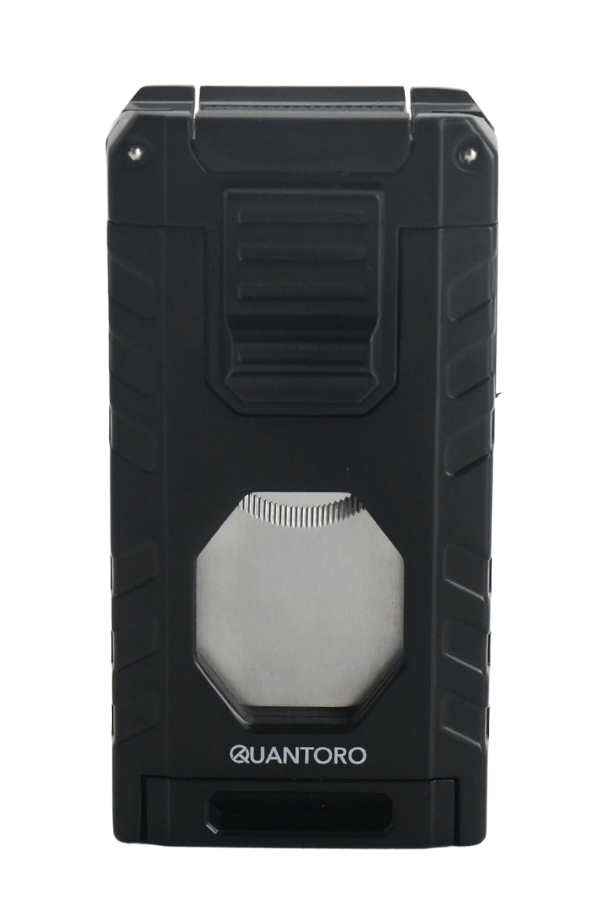 TRZ1169,Quantoro Üç Torch Pürmüz Easy S/İğneli/Delicili Siyah Metal Puro Çakmağı