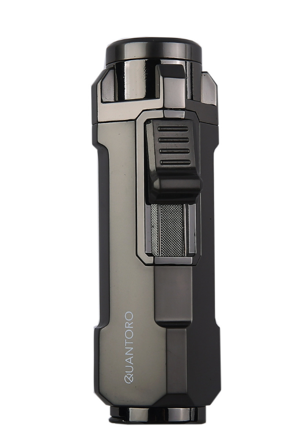TRZ1172,Quantoro Üç Torch Pürmüz Delicili Gunmetal Metal Puro Çakmağı