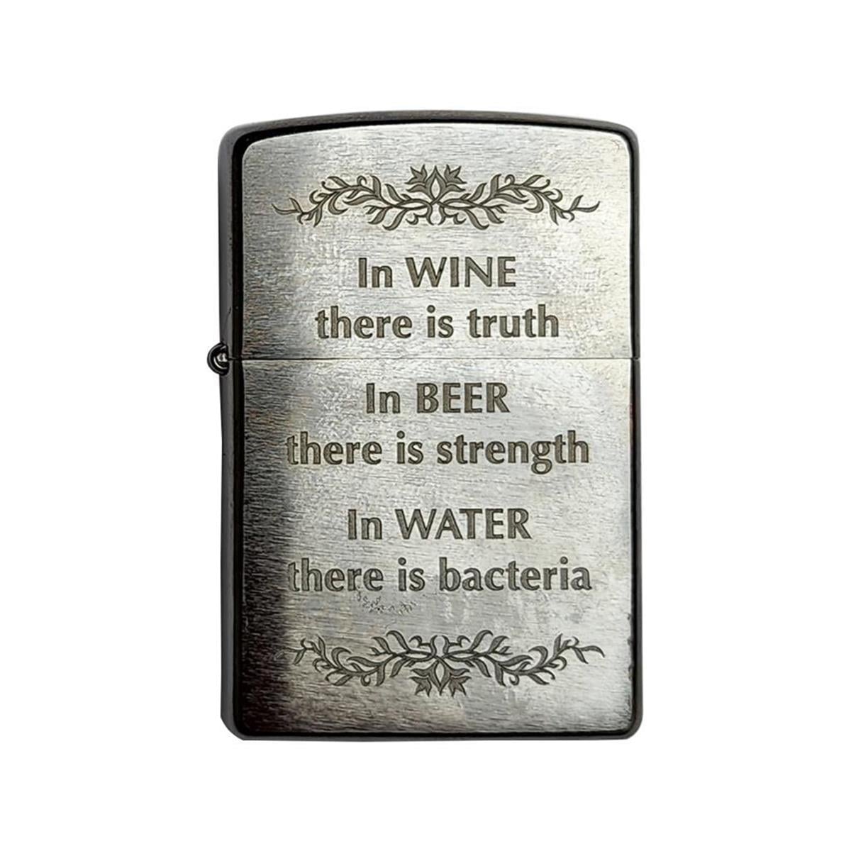 TR3852,Zippo Çakmak 200 In Wine There Is Truth Design 28647-000004