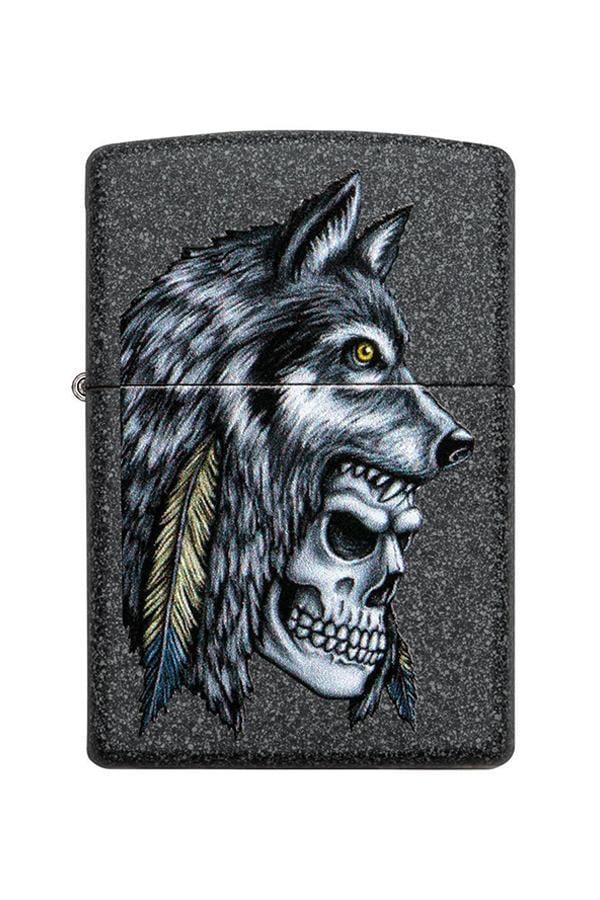 TR6788,Zippo Çakmak 29863-069953 Wolf Skull Feather Design
