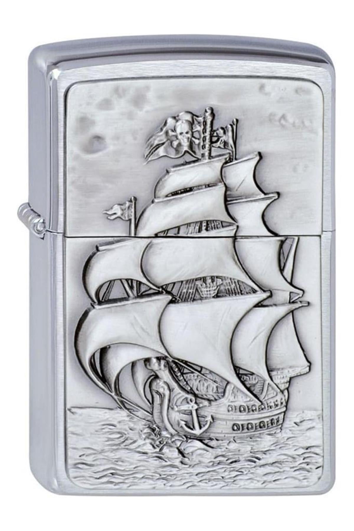 TR6225,Zippo Çakmak 1300154 200 Pirate's Ship Emblem