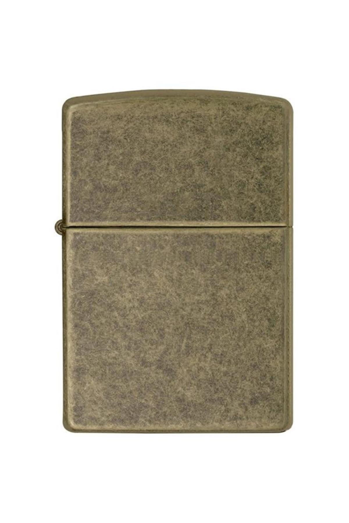 TR5327,Zippo Çakmak 201FB-000117 Reg Flat Btm Antique Bras