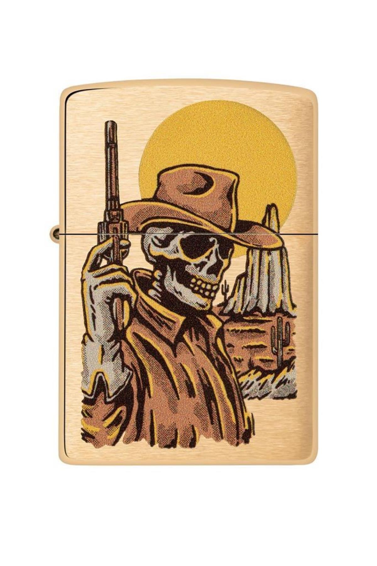 TR5322,Zippo Çakmak 48519-103458 204B Cowboy Skull Design