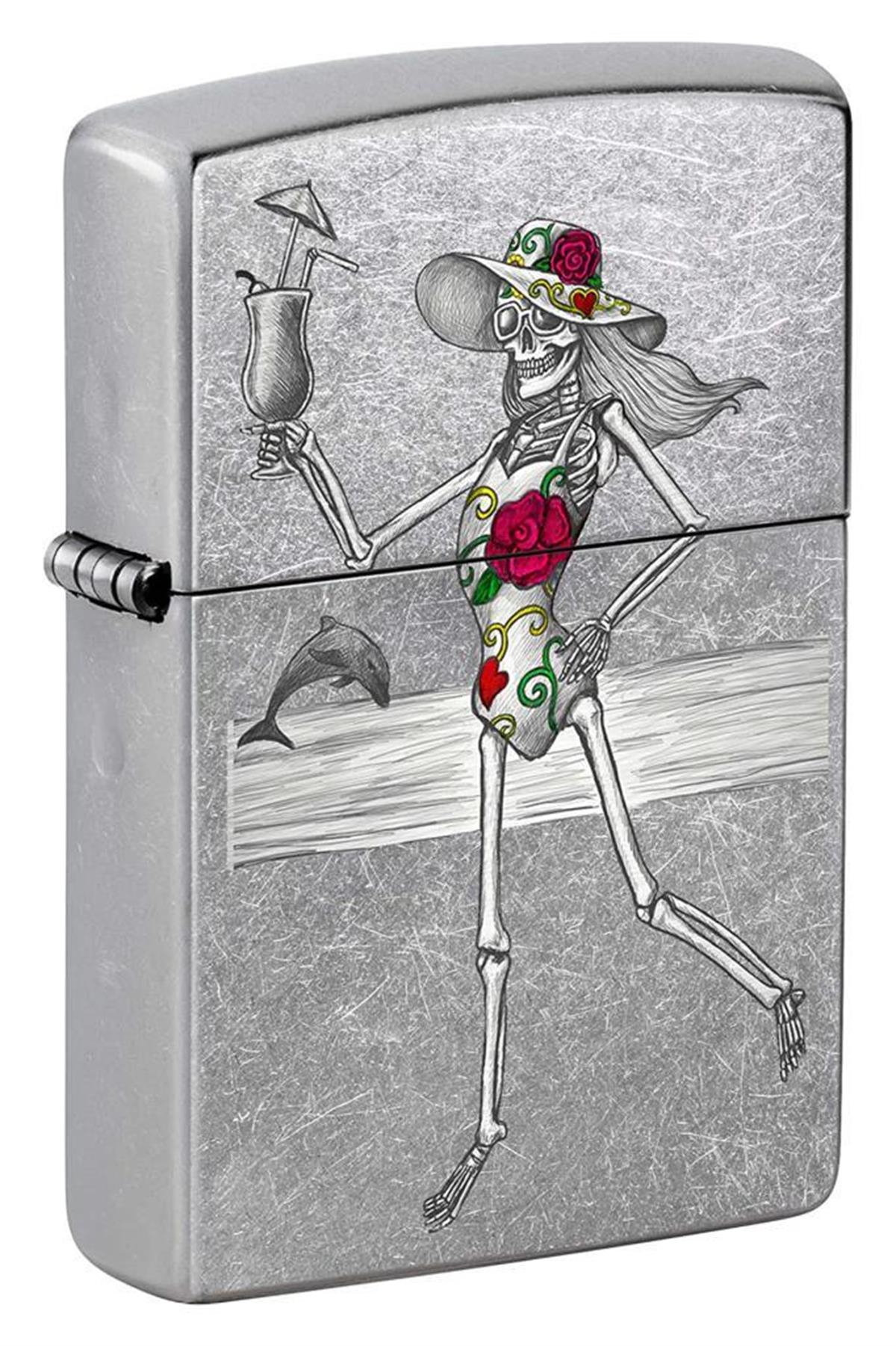 TR5657,Zippo Çakmak Day of The Dead Beach Skeleton