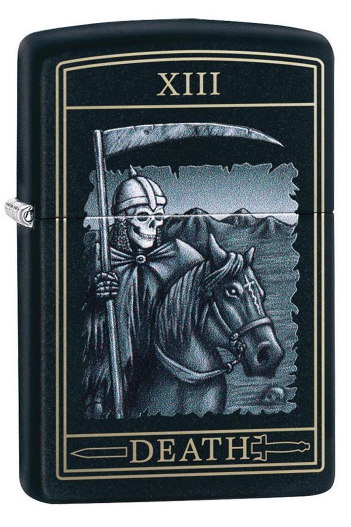 TR5670,Zippo Çakmak Death Card Design Black Matte