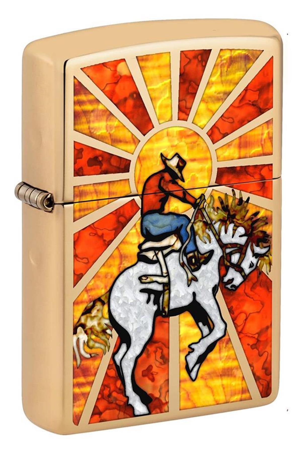 TR5659,Zippo Çakmak Fusion Bucking Bronco and Cowboy