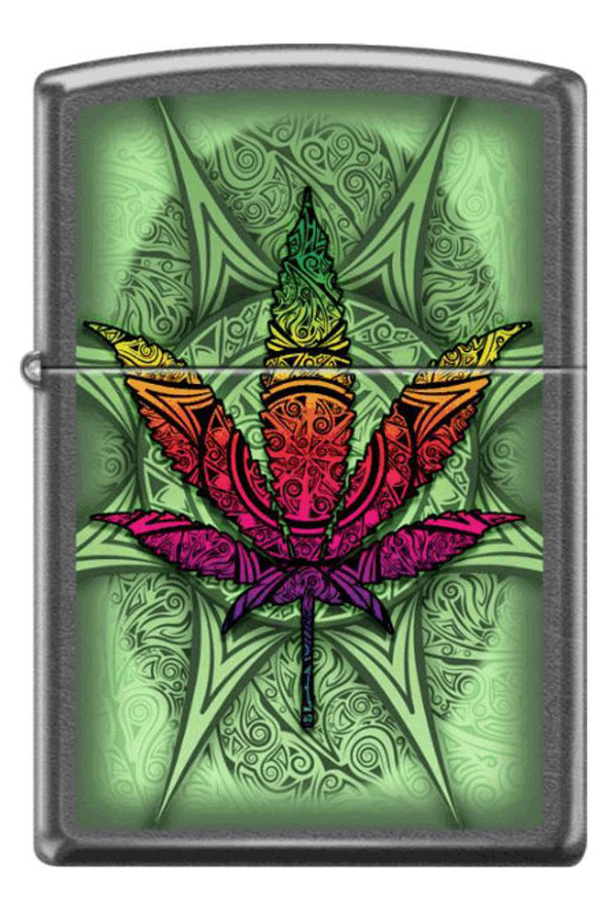 TR5538,Zippo Çakmak Psychedelic Leaf Grey Dusk