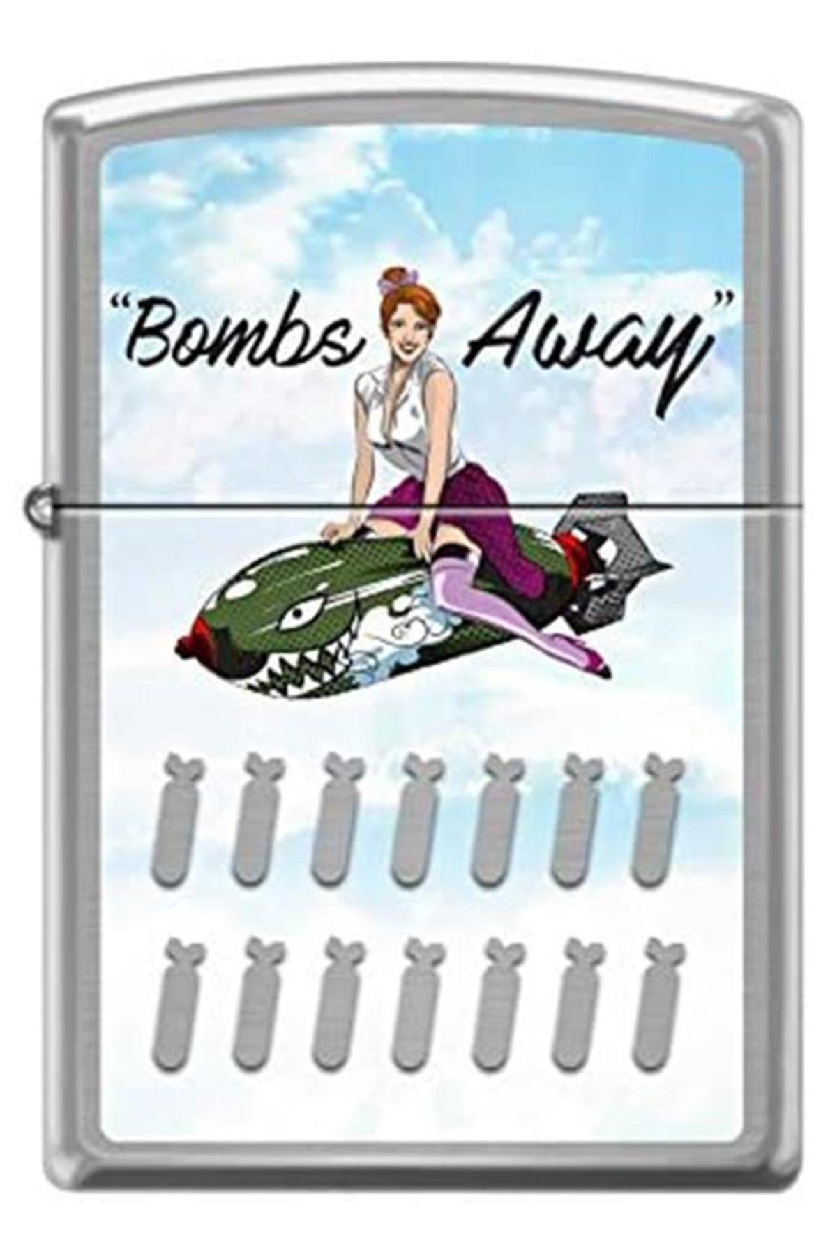 TR5539,Zippo Çakmak Sexy Fierce Lady Riding A Bomb with Bombs Away