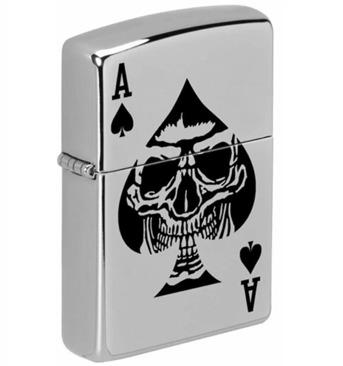 TR1992,Zippo Çakmak Skull Ace Of Spade Design 49426-084704