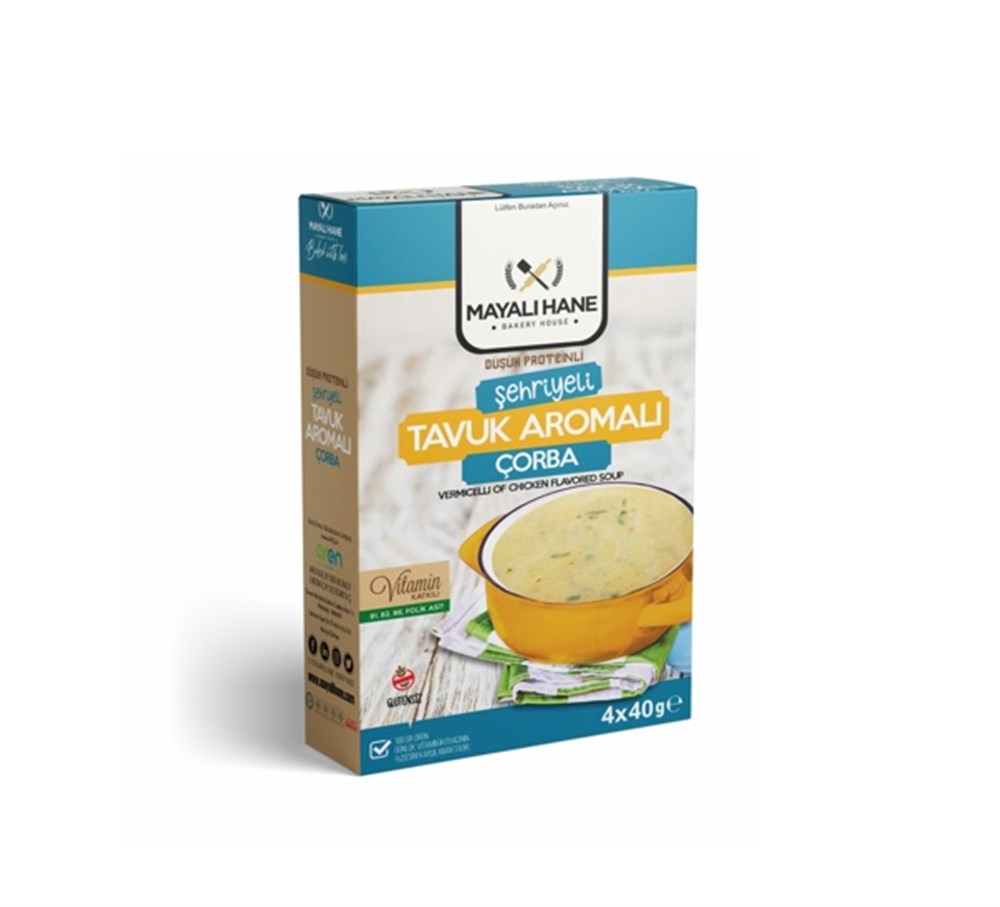 Mayalı Hane Düşük Proteinli Şehriyeli Tavuk Aromalı Çorba 160gr