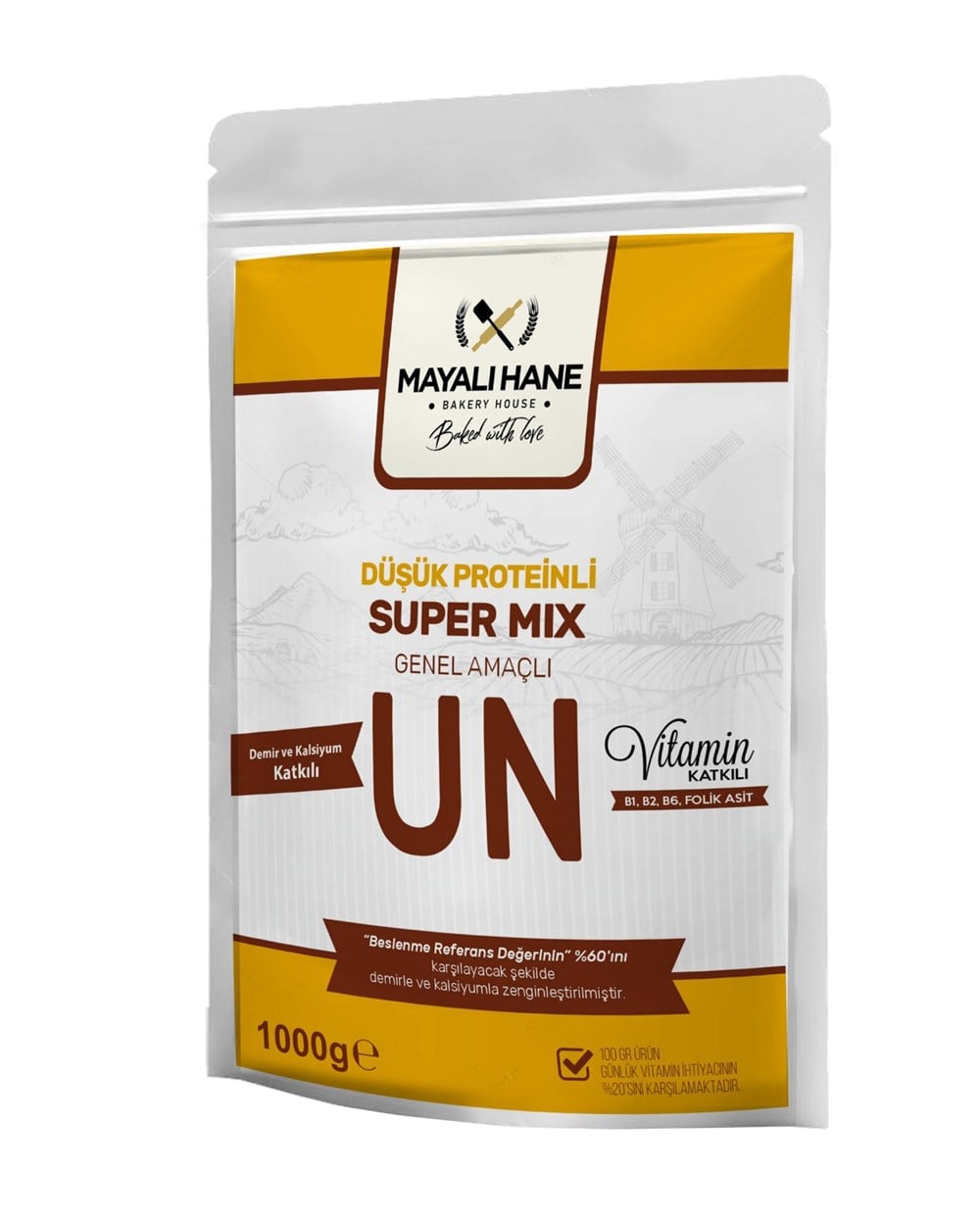 Mayalı Hane Düşük Proteinli Süper Mix Genel Amaçlı Un 1000 gr