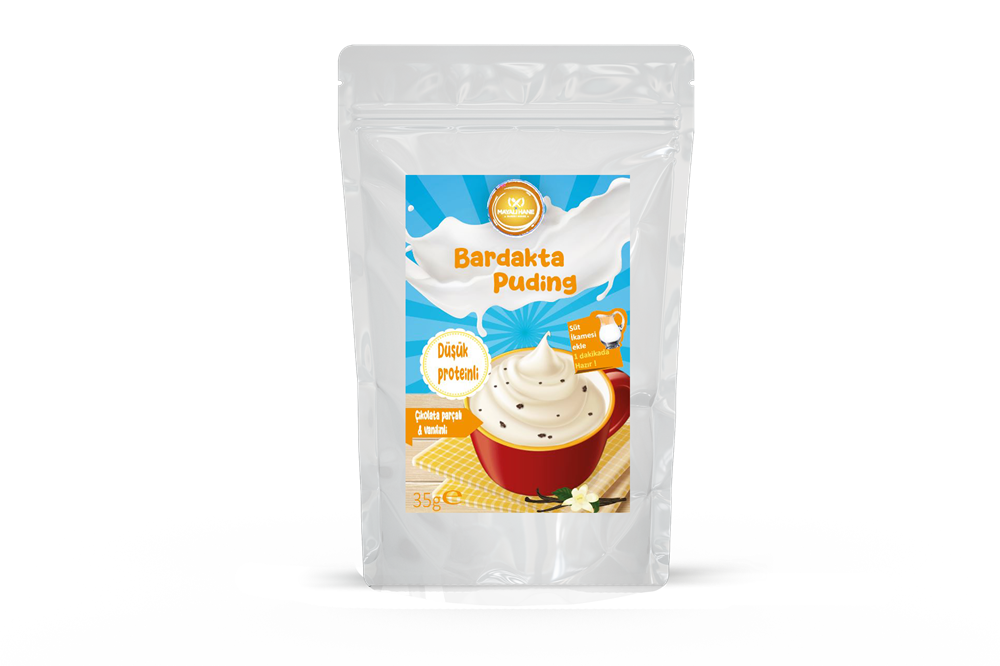 Mayalı Hane Düşük Proteinli Vanilinli&Çikolata Parçacıklı Bardakta Puding 35 gr