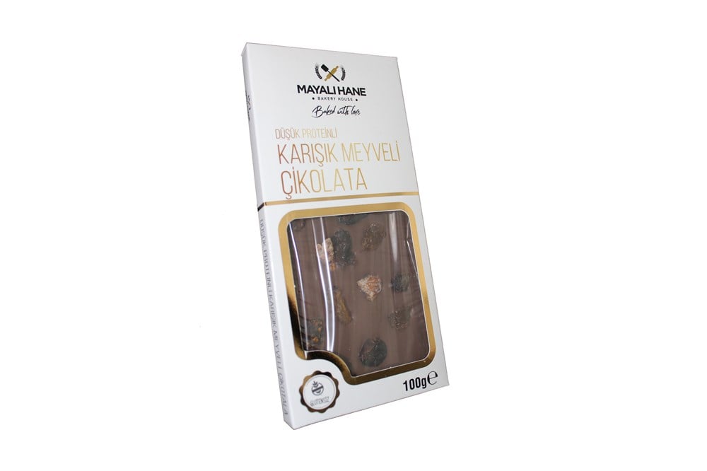 Mayalı Hane Düşük Proteinli Karışık Meyveli Çikolata 100 gr