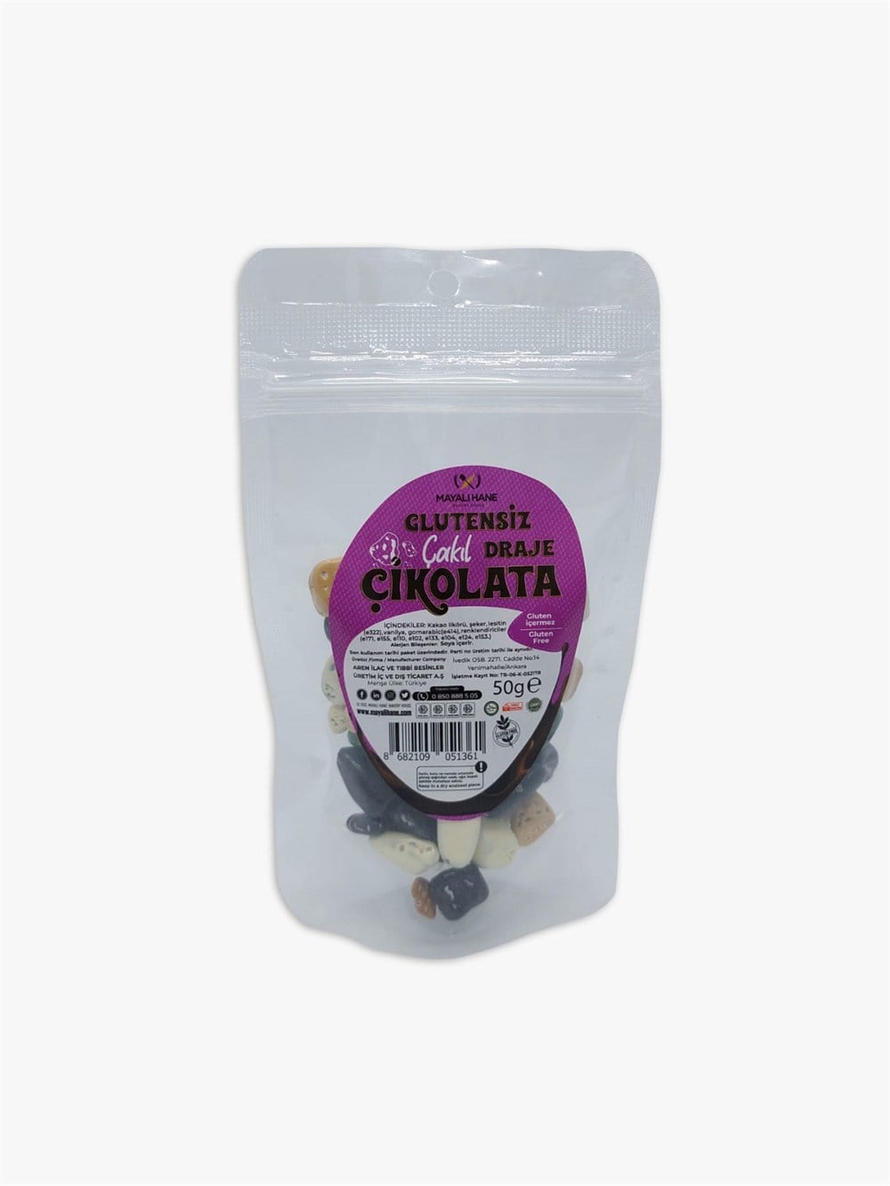 Mayalı Hane Glutensiz Çakıl Draje Çikolata 50 gr