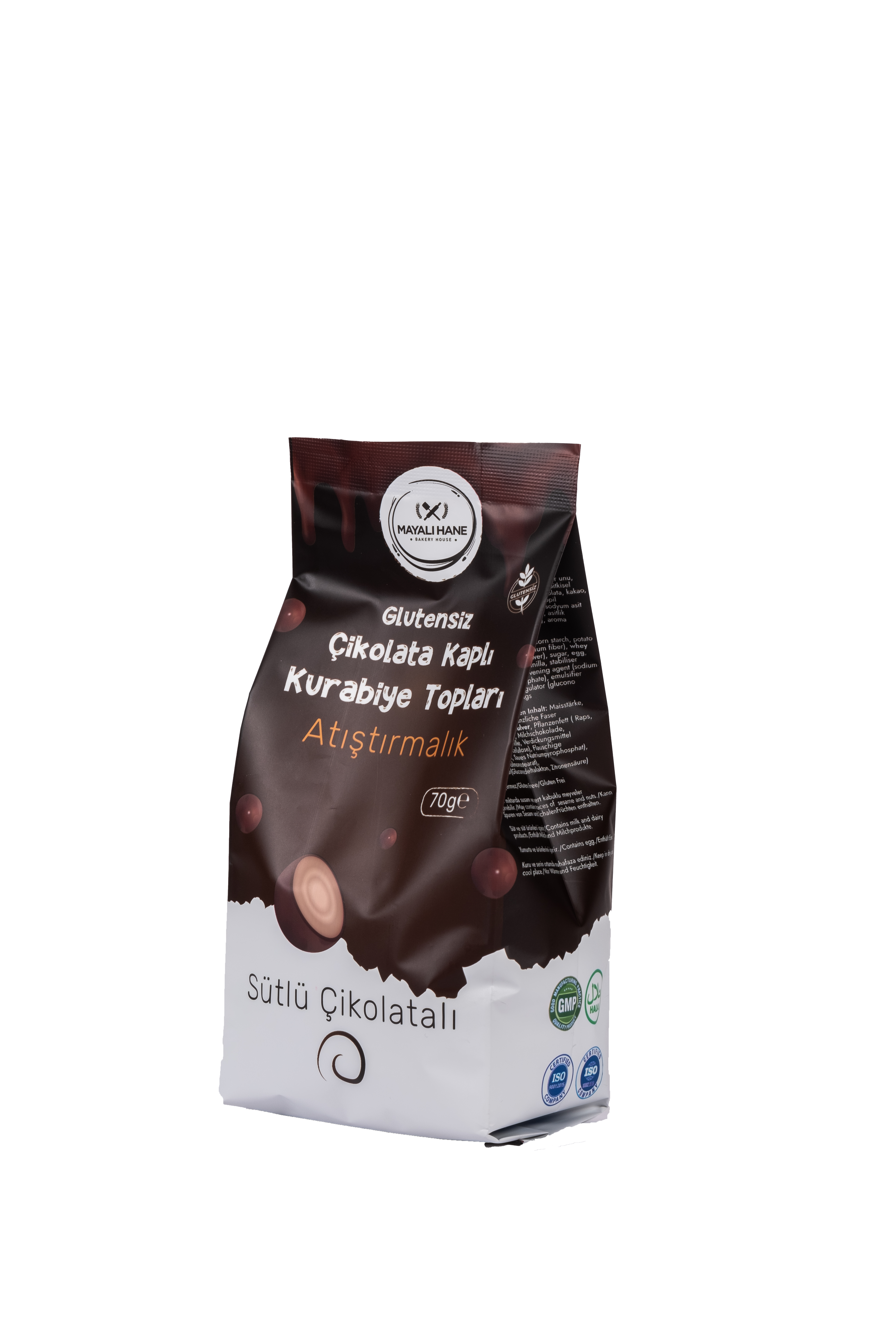 Mayalı Hane Glutensiz Çikolata Kaplı Kurabiye Topları 70 g