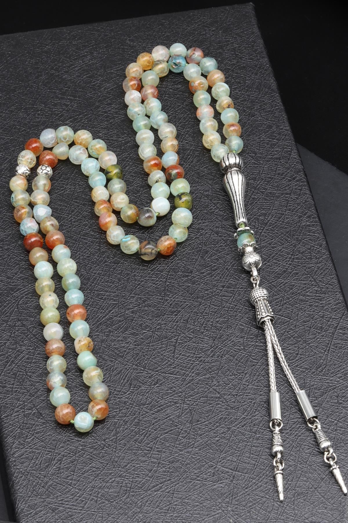 Akik Doğal Taş 99'Lu Tesbih 6 mm Küre Kesim