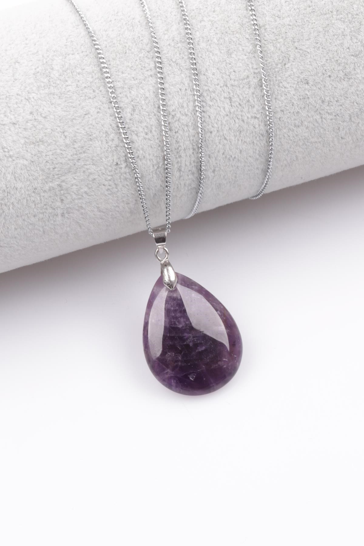 Ametist Doğal Taş Kolye
