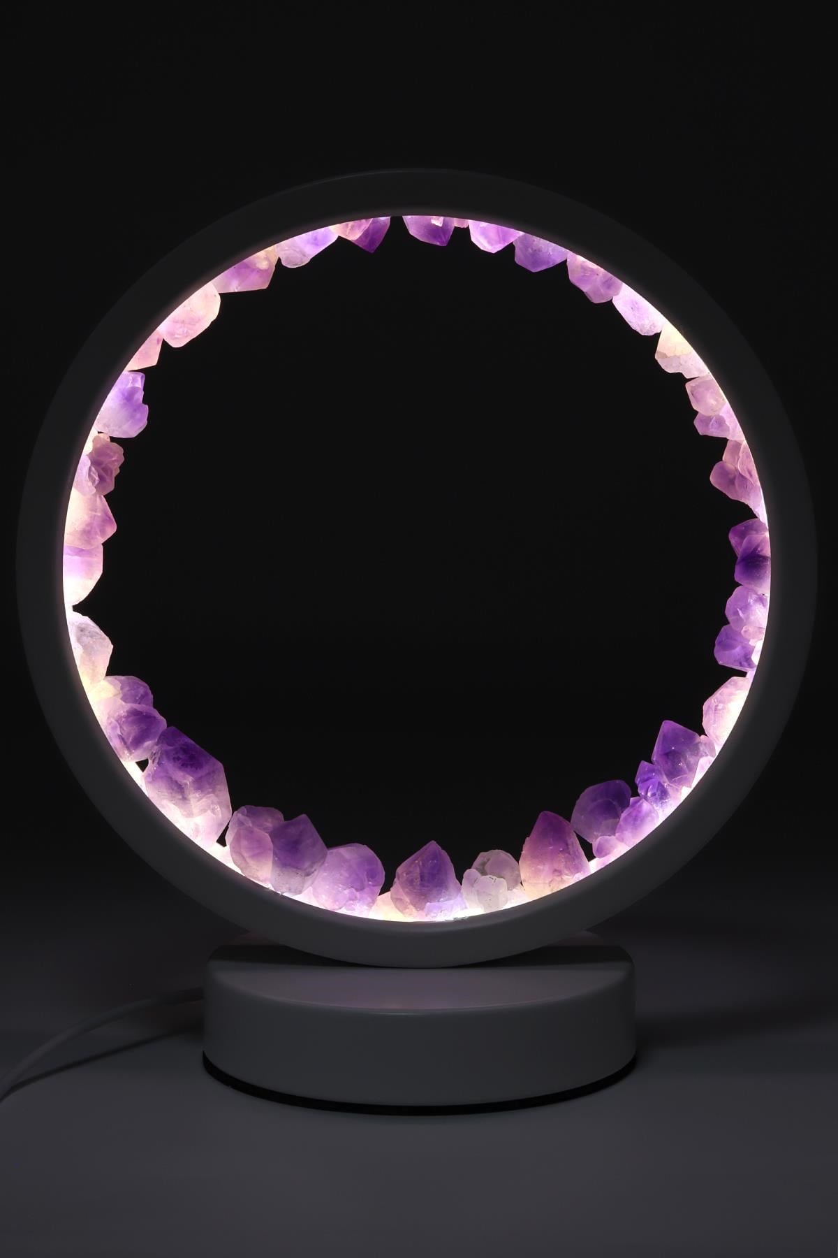 Ametist Doğal Taş Lamba