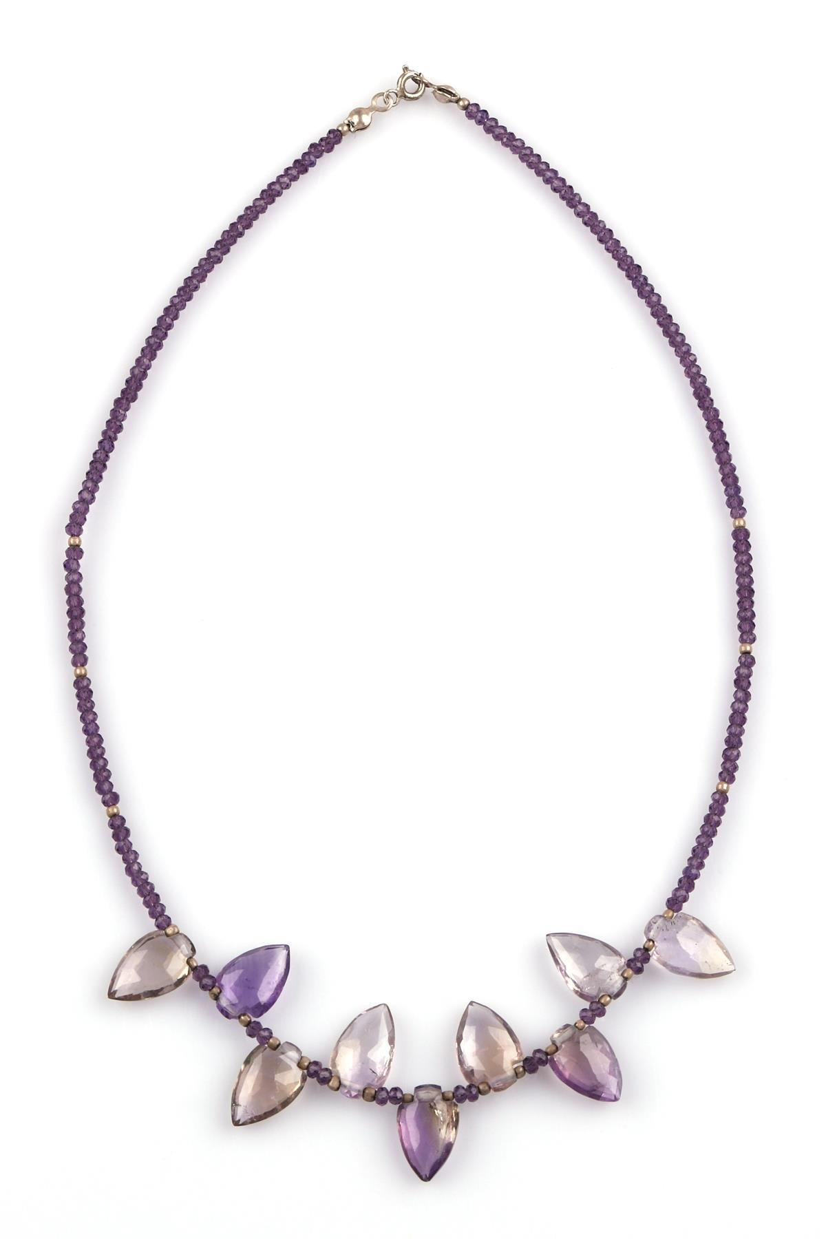 Ametrin - Ametist Doğal Taş Tasarım Kolye