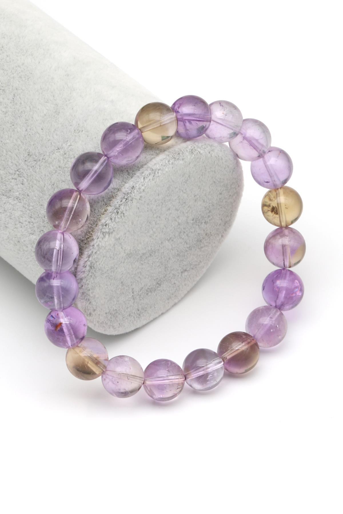 Ametrin Doğal Taş Bileklik 10 mm Küre Kesim