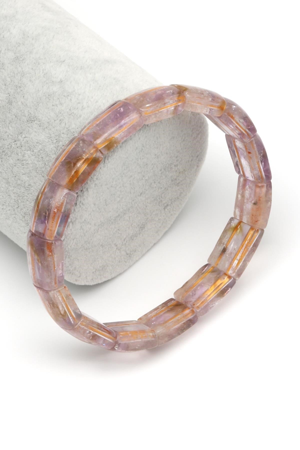 Ametrin Doğal Taş Bileklik 10 x 13 mm Özel Kesim