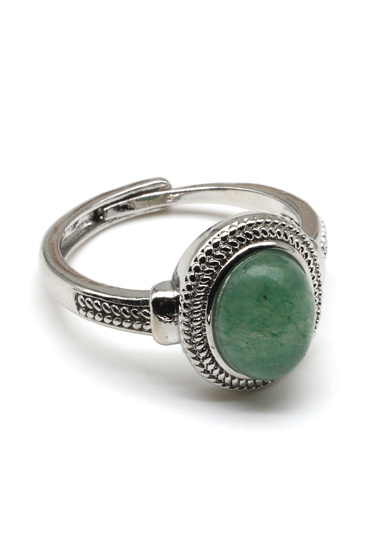 Aventurin Doğal Taş Ayarlanabilir Yüzük - YZK-0114