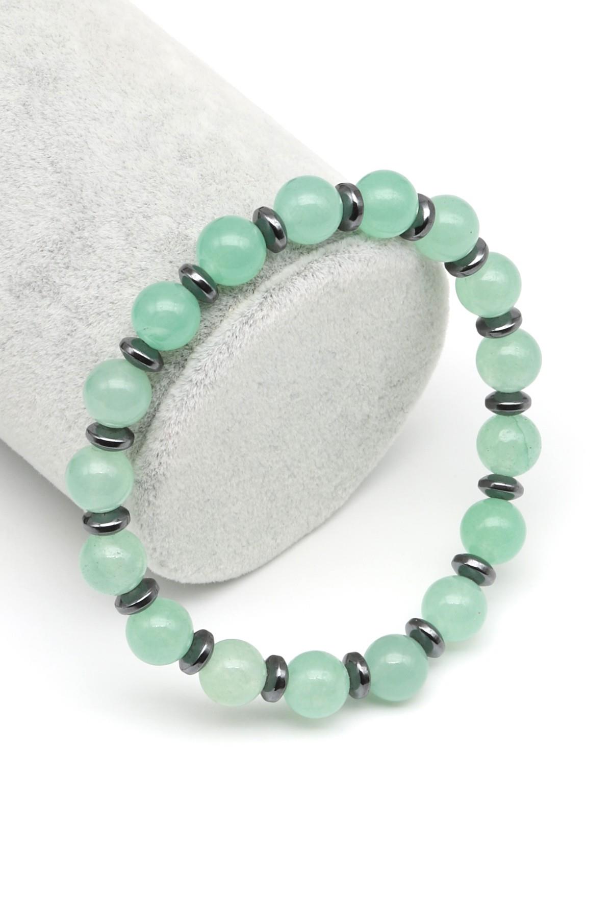 Aventurin-Hematit Doğal Taş Bileklik 8 mm Küre Kesim - BLK-2061