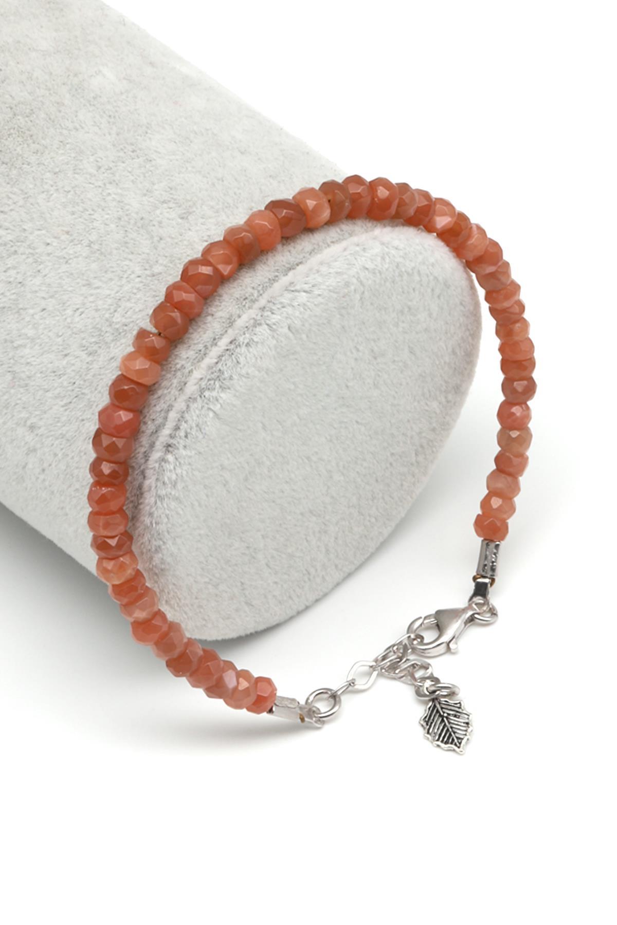 Ay Taşı Doğal Taş 925 Ayar Gümüş Bileklik 