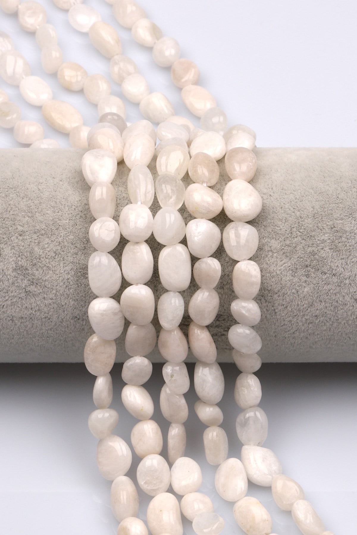 Ay Taşı Doğal Taş Dizi 10 x 13 mm Mercimek Kesim - DZ-1256
