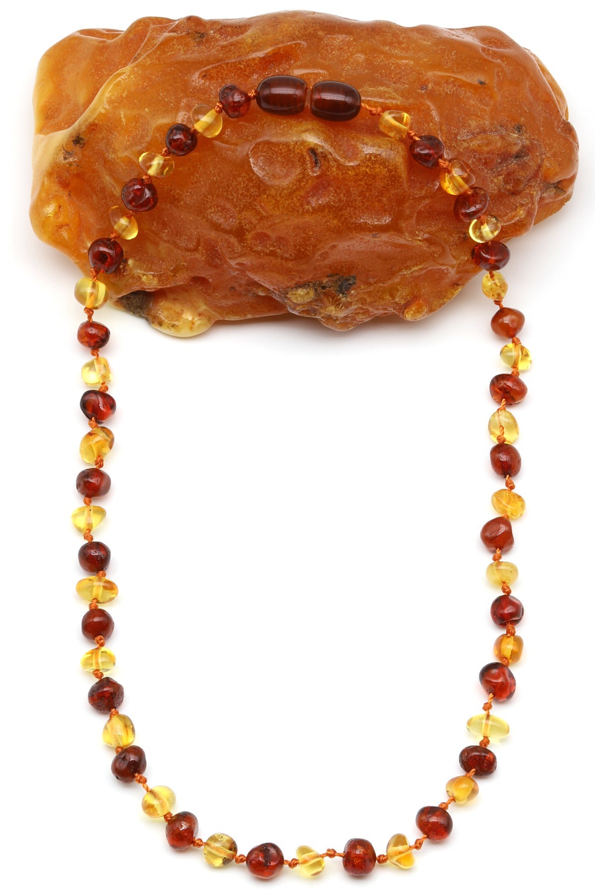 Damla Kehribar Bebek Diş Kolye - 32 cm