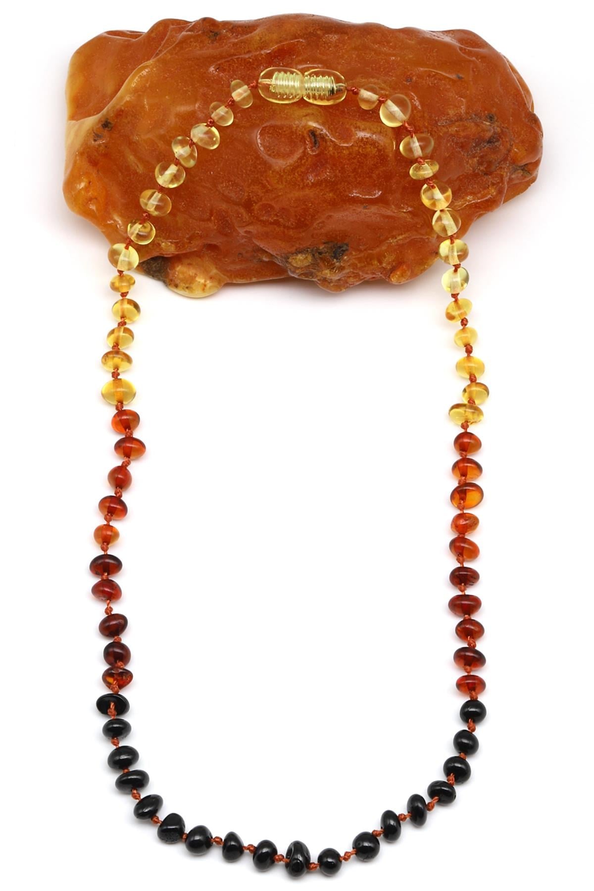 Damla Kehribar Bebek Diş Kolye - 33 cm