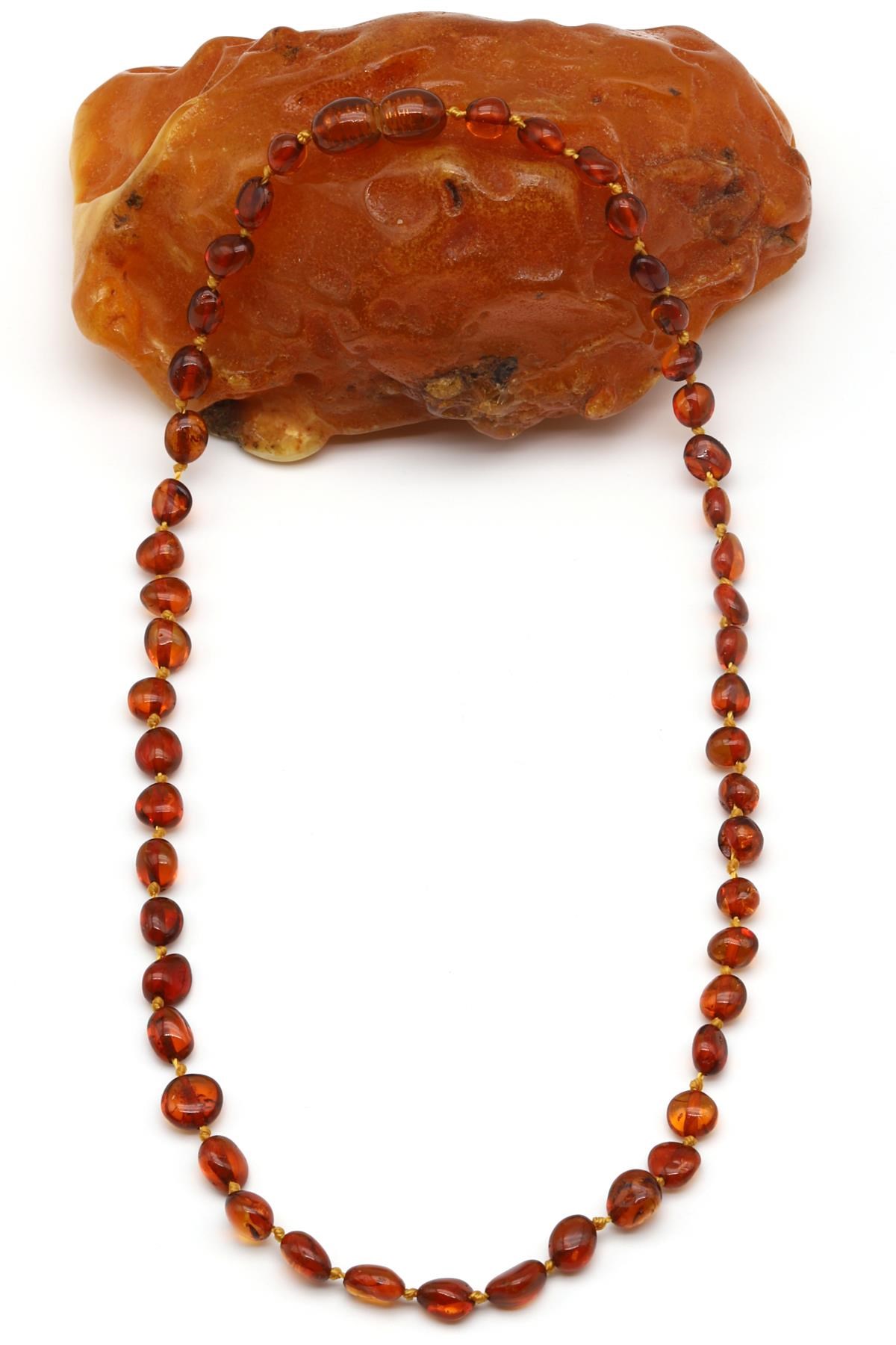 Damla Kehribar Bebek Diş Kolye – 38 cm