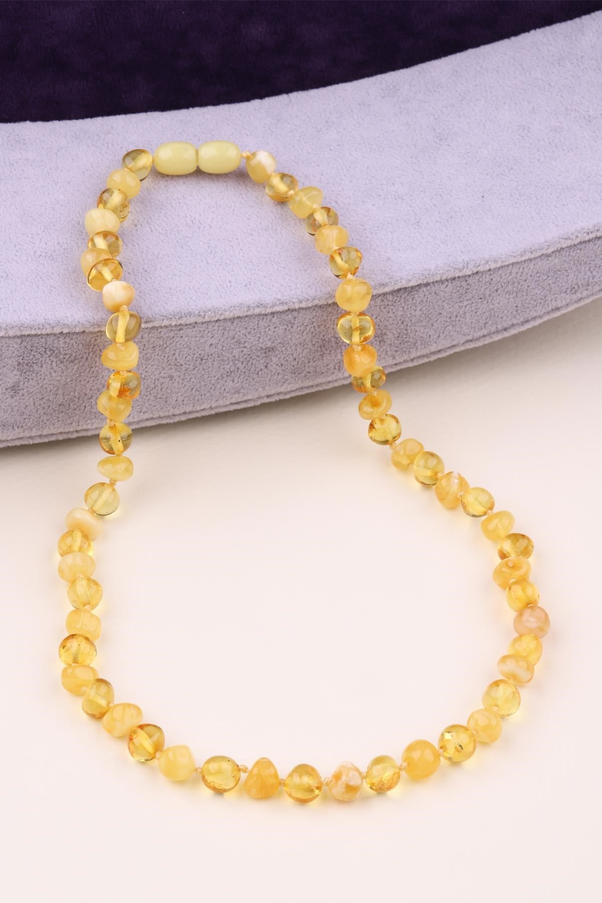 Damla Kehribar Kolye – 40 cm