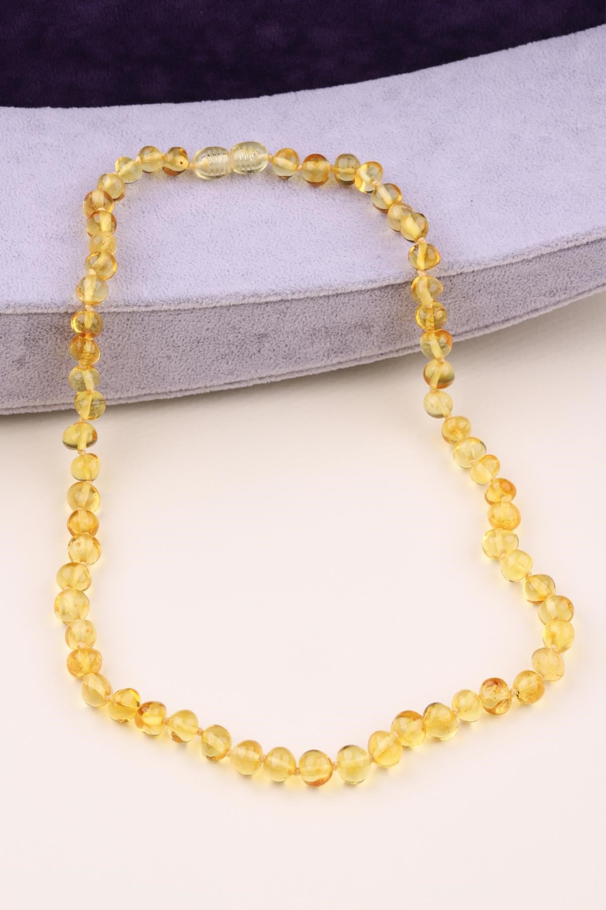 Damla Kehribar Kolye – 45 cm