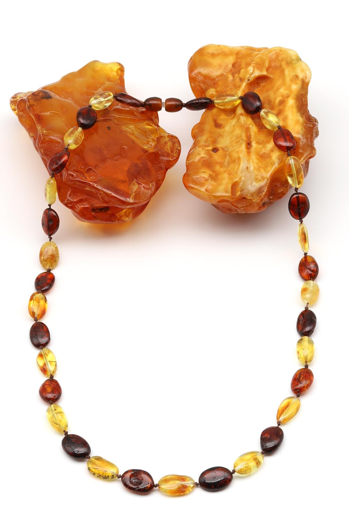 Damla Kehribar Kolye – 52 cm