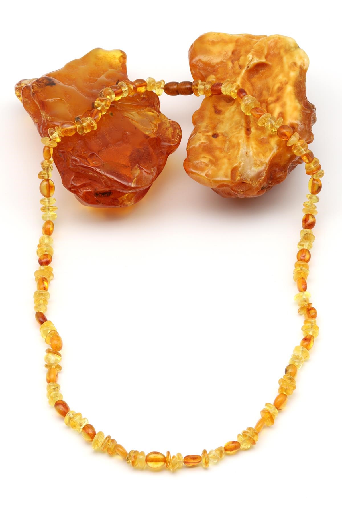 Damla Kehribar Kolye – 54 cm