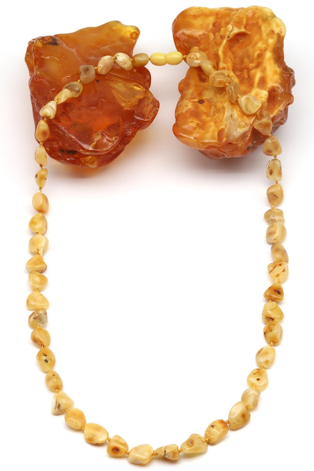 Damla Kehribar Kolye – 56 cm